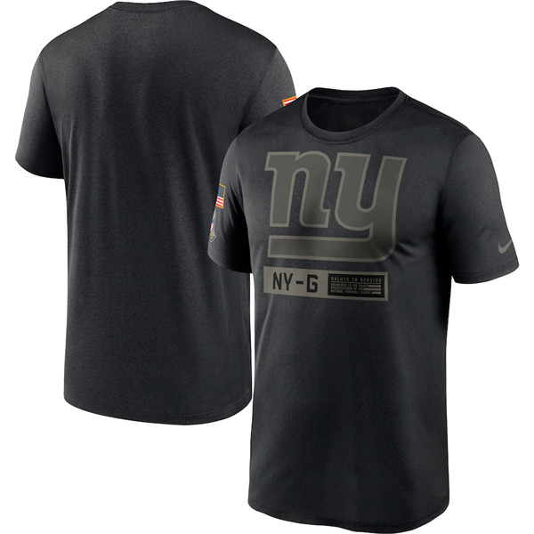 New York Giants 2020 Black Salute To Service Performance NFL T-Shirt (All Size)